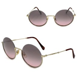 ミュウミュウ サングラス MIU MIU 0MU69US ZVN146 52 サングラス ノーズパッド ゴールド パープルグラデーション レディース