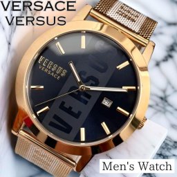 【送料無料 】おしゃれ VERSUS VERSACE ヴェルサス ヴェルサーチ 【ラッピング可】 クオーツ メンズ腕時計 ゴールド ブラック 44mm 電池式 レア 海外限定 クォーツ プレゼント 正規品 かっこいい 海外限定モデル 男性用 時計 夫 大切な方へ 氏 旦那 ギフト 贈り物 バースデー 誕生日 お祝い 合格 父の日 結婚 記念日 レア人気モデル 腕時計 ブランド 男性 彼氏 父 時計