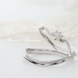 婚約指輪+結婚指輪 ヒロインマリッジ ～プロミスシリーズ～ 111-4109SV_26-0159PT シルバー 刻印無料 偶数号 対応 プラチナ シンプル ペア 指輪 プレゼント 彼氏 彼女 プロポーズ  結婚 婚約 SV925 記念日 結婚式 結婚記念日