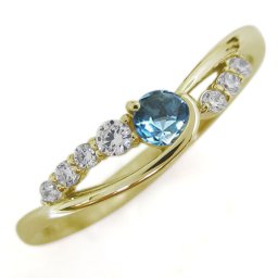 18金 ブルートパーズ レディースリング 婚約指輪 シンプル 誕生石 プレゼント 母の日 2024