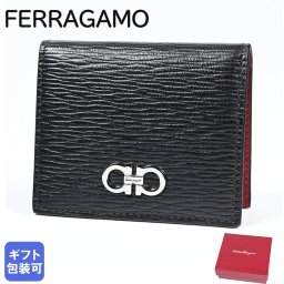 フェラガモ Salvatore Ferragamo サルヴァトーレフェラガモ コインケース ボックス 小銭入れ ブラック×レッド 688857 66A137 006 送別会 誕生日 お中元 結婚祝い 結婚式 高級 父の日 母の日 即日発送 ホワイトデー