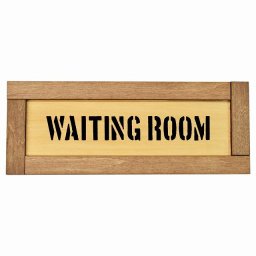 待合室 Waiting Room 木枠付き 木製プレート Eタイプ サインプレート ドアプレート 長方形 おしゃれ かっこいい かわいい シンプル ナチュラル ブラウン トイレ 貼付タイプ 北欧風 レストラン 個人用 自宅 インテリア コーデ 商業施設 企業用 カフェ