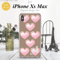 iPhoneXsMax iPhone XS Max スマホケース ソフトケース ハート C 茶 +アルファベット メンズ レディース nk-ixm-tp176i