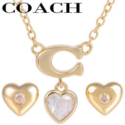 コーチ ネックレス＆ピアスのセットハート シグネチャー ペンダント 女性 レディース COACH 571285GLD110 ゴールド アクセサリー 【ラッピング無料 誕生日 お祝い プレゼント ギフト 贈り物】