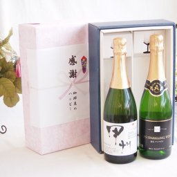 感謝の贈り物ボックス 穂坂甲州種ぶどう100%辛口スパークリングワインと国産ワインセット(塩尻ナイアガラスパークリング白ワインやや甘口(長野県)720mlシャンモリ柑橘香 穂坂甲州スパークリングワイン(山梨県)750ml