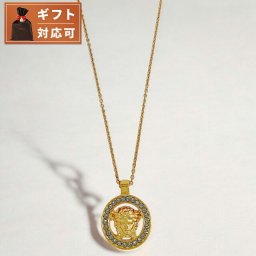 ヴェルサーチ VERSACE 1015201 1A00621 4J120 メドゥーサ '95 クリスタル サークル ペンダント ネックレス ゴールド レディース メンズ ユニセックス アクセ
