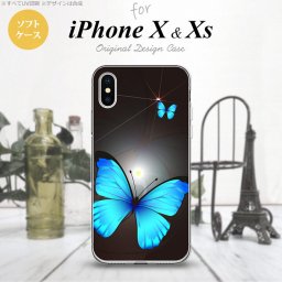 【iPhoneX】【スマホケース/スマホカバー】【アイフォンX】iPhoneX スマホケース カバー アイフォンX バタフライ・蝶（B） 黒 nk-ipx-tp214【メール便送料無料】