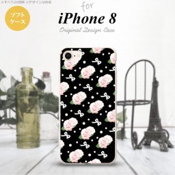 【iPhone8】【スマホケース/スマホカバー】【アイフォン8】iPhone8 スマホケース カバー アイフォン8 花柄・バラ（G） 黒 nk-ip8-tp257【メール便送料無料】