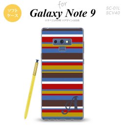 Galaxy Note 9 ギャラクシー ノート9 SC-01L SCV40 スマホケース カバー ソフトケース ボーダー ブルーブラウン イニシャル 対応 nk-note9-tp703i[スマホ,スマホケース,スマホカバー,ケース,カバー,ジャケット]