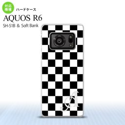 SH-51B AQUOS R6 AQUOS R6 スマホケース ハードケース スクエア 黒 白 +アルファベット メンズ レディース nk-r6-131i