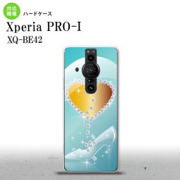 XperiaPRO-I Xperia PRO-I スマホケース 背面ケース ハードケース ハート ガラスの靴 青 背面カバー android nk-xproi-235