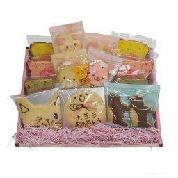 七五三お祝の贈り物に！おめでとうメッセージギフト/アニマルクッキーお祝い焼き菓子ギフト(15点入り) [mga-iwai2400]