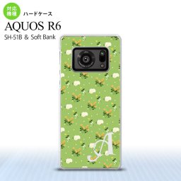 SH-51B AQUOS R6 AQUOS R6 スマホケース ハードケース 花柄 バラ ドット 小 緑 +アルファベット メンズ レディース nk-r6-248i