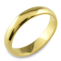 甲丸リング 4ミリ幅 18金 指輪 リング メンズ 4mm 幅広 イエローゴールドk18 甲丸 地金リング 18k シンプル ブライダル 結婚指輪