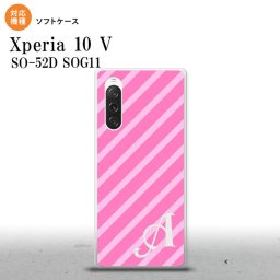 Xperia10V Xperia10V スマホケース 背面ケースソフトケース ストライプ ピンク +アルファベット 2023年 7月発売 nk-xp105-tp715i