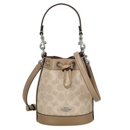 コーチ ファクトリー アウトレット COACH FACTORY バッグ 2way ハンドバッグ ショルダーバッグ 斜めがけショルダーバッグ CW299 SVPWH ミニ バケット バッグ シグネチャー キャンバス レディース ベージュ