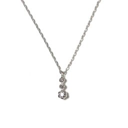 K10WG ダイヤモンド(3pcs)ネックレス 