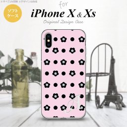【iPhoneX】【スマホケース/スマホカバー】【アイフォンX】iPhoneX スマホケース ケース アイフォンX イニシャル ドット・花柄 ピンク nk-ipx-tp343ini【メール便送料無料】
