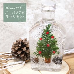 クリスマス ツリー ハーバリウム 手作り キット【クリスマス プレゼント ドライフラワー ハンドメイド インテリア 雑貨 ガラス 瓶 春 Xmas 子ども】