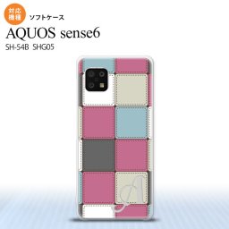 SH-54B SHG05 AQUOS sense6 スマホケース ソフトケース パッチワーク ミックスB ピンク +アルファベット メンズ レディース nk-sens6-tp1672i