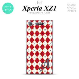 【SO01K】【スマホケース/スマホカバー】【エクスペリア XZ1】SO01K スマホケース Xperia XZ1 ケース エクスペリア XZ1 イニシャル アーガイル 赤×青 nk-so01k-1403ini【メール便送料無料】