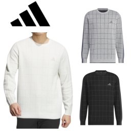 アディダス ゴルフ クルーネック スリーストライプス 長袖セーター メンズ adidas GOLF JTY60 お誕生日祝い お祝い 記念品 お父さん 父の日 彼氏 男性 30代 40代 50代 60代  還暦祝い 敬老の日 人気プレゼント プレゼント