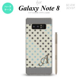 【SC01K】【スマホケース/スマホカバー】【ギャラクシー ノート8】SC01K スマホケース Galaxy Note8 ケース ギャラクシー ノート8 イニシャル ドット・水玉 グレー×青 nk-sc01k-1650ini【メール便送料無料】