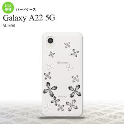 SC-56B Galaxy A22 スマホケース ハードケース 花柄 カット グレー メンズ レディース nk-a22-075