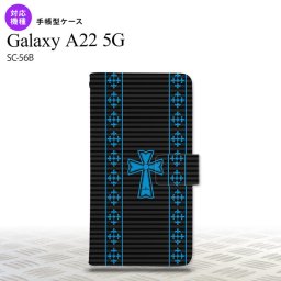 SC-56B Galaxy A22 手帳型スマホケース カバー ゴシック 黒 水色  nk-004s-a22-dr1009