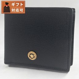 ヴェルサーチ VERSACE DPU6737 1A10544 1B00V メドゥーサ ビギー 小銭入れ付 二つ折り財布 ブラック メンズ ヴェルサーチェ MEDUSA BIGGIE BI-FOLD WALLET