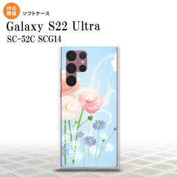 SC-52C SCG14 Galaxy S22 Ultra スマホケース 背面ケースソフトケース 花柄 ミックス C 青 メンズ レディース nk-s22ul-tp281