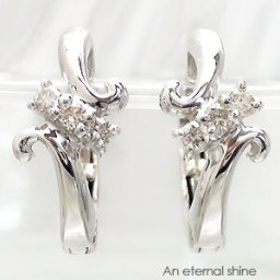 18金 ダイヤモンドイヤリング 0.08ct k18ホワイトゴールド 中折れ式 イヤリング ピアリング レディース ジュエリー アクセサリー  プレゼント ギフト 人気 おすすめ 送料無料