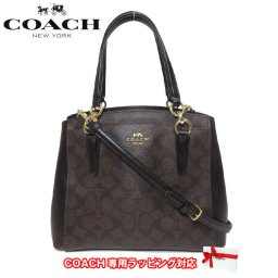コーチ アウトレット COACH トートバッグ F39741 PVC×レザー シグネチャー ミネッタ クロスボディ / 2WAY ハンドバッグ IMAA8(ブラウン系×ブラック)【2WAY】【RCP】【楽天カード分割】