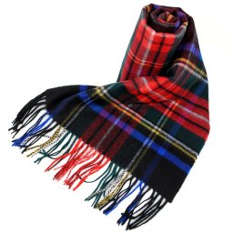 ジョンストンズ JOHNSTONS マフラー WA000057KU0324 19 タータンチェック カシミヤ ストール メンズ レディース  ROYAL STEWART レッド＋ブルー系タータンチェック マルチカラー