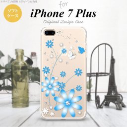 【iPhone7plus】【スマホケース/スマホカバー】【アイフォン7plus】iPhone7plus スマホケース カバー アイフォン7plus ソフトケース 花柄・ガーベラ 水色 nk-i7plus-tp802【メール便送料無料】
