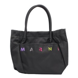 マルニ　キッズ　MARNI KIDS　トートバッグ　M01610 M00TJ　ブラック　ナイロン　スパンコールロゴ　キッズ　ガールズ　レディース　ハンドバッグ