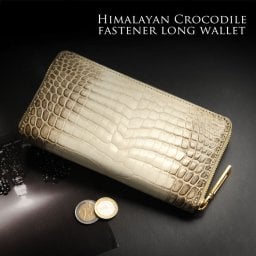 ヒマラヤ クロコダイル 長財布 レディース シャイニング 加工 一枚革 センター取り 内装 パイソン ゴールド金具/シルバー金具 ラウンドファスナー 保証書 付き プレゼント ギフト(06001378r) アクスタポーチ 推し活ケース 定年退職 バレンタイン 成人祝い 春財布