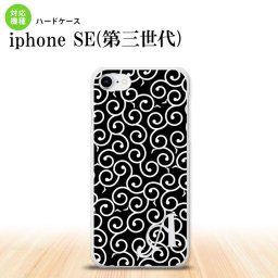 iPhoneSE 3 iPhoneSE 3 スマホケース ハードケース 唐草 黒 白 +アルファベット メンズ レディース nk-ise3-1130i
