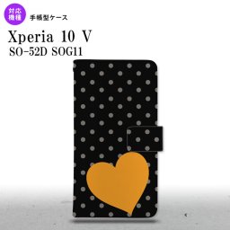 Xperia10V Xperia10V 手帳型スマホケース カバー トランプ 水玉 ハート 黒 オレンジ 2023年 7月発売 nk-004s-xp105-dr550
