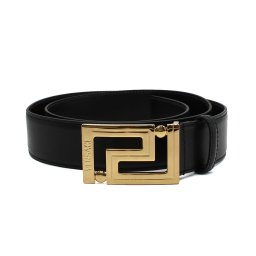 ヴェルサーチェ Versace ベルト グレカ 1013861 DVTP1 1B00V メンズ レディース ユニセックス ブラック 革 レザー
