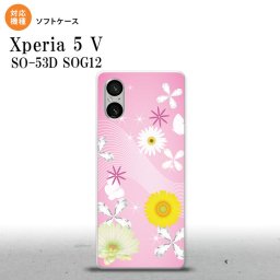 Xperia 5V Xperia 5V スマホケース 背面ケースソフトケース 花柄 ミックス B ピンク 2023年 10月発売 nk-xp55-tp275