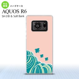SH-51B AQUOS R6 AQUOS R6 スマホケース ハードケース 波鳥 ピンク メンズ レディース nk-r6-1731