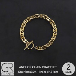 アンカーチェーン メンズ ブレスレット ステンレス 金 チェーンブレスレット ゴールド メンズブレスレット ブレスレットメンズ アクセサリー メンズ 19cm 21cm