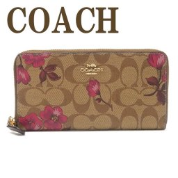 コーチ COACH 財布 レディース 長財布 花柄 ラウンドファスナー シグネチャー 87716IMPI5 ブランド 人気