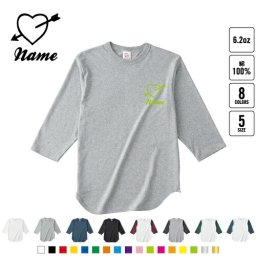 キューピット１ 名入れベースボールTシャツ ラグラン 3/4スリーブ ２トーン スポーティー アメカジ レディース メンズ 男 女 かわいい