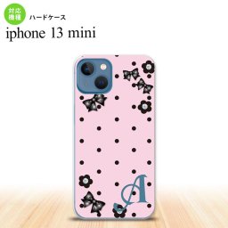 iPhone13mini iPhone13 mini ケース ハードケース 花柄 ドット リボン ピンク +アルファベット  nk-i13m-351i