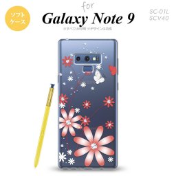 Galaxy Note 9 ギャラクシー ノート9 SC-01L SCV40 スマホケース カバー ソフトケース 花柄・ガーベラ 赤 nk-note9-tp072[スマホ,スマホケース,スマホカバー,ケース,カバー,ジャケット]