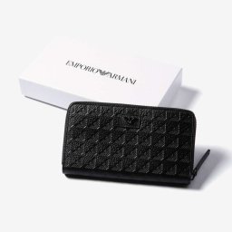 エンポリオアルマーニ EMPORIO ARMANI ROUNDFASTENER WALLET ラウンドファスナー ウォレット EM001739 AF14774 長財布 ロゴ エンボスイーグル メンズ 