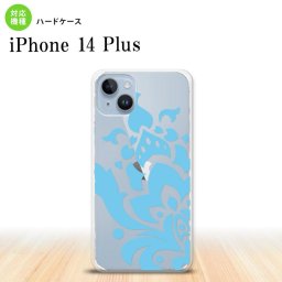 iPhone14 plsu iPhone14 plsu スマホケース 背面ケース ハードケース ダマスク C 水色 2022年 10月発売 nk-i14pl-1030