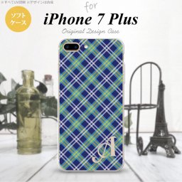 【iPhone7plus】【スマホケース/スマホカバー】【アイフォン7plus】iPhone7plus スマホケース カバー アイフォン7plus ソフトケース イニシャル チェックA 青 nk-i7plus-tp437ini【メール便送料無料】